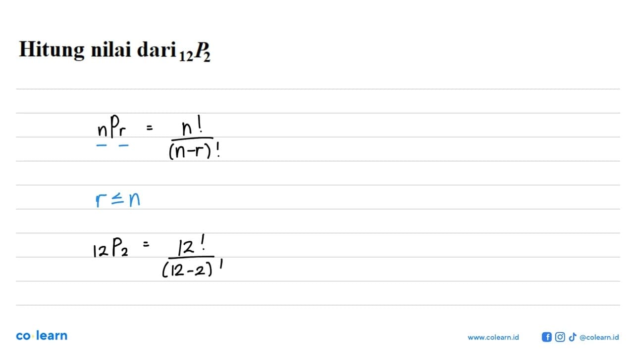 Hitung nilai dari 12 P 3
