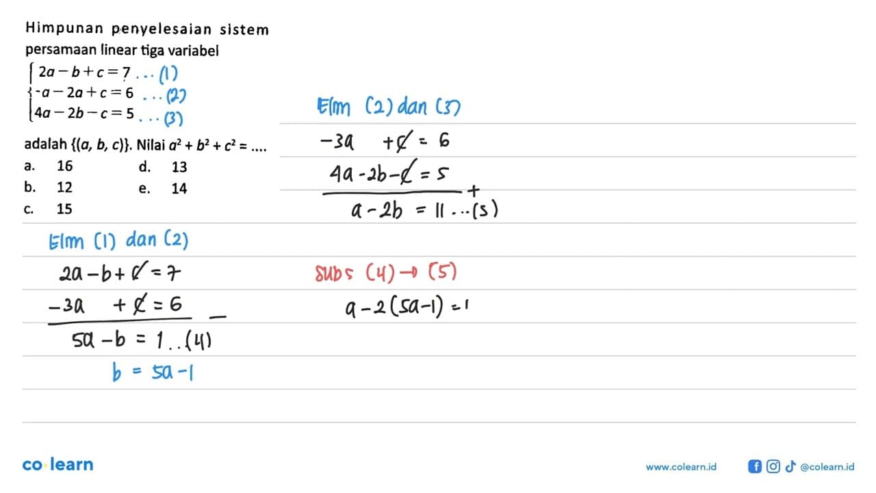 Himpunan penvelesaian sistem persamaan linear tiga variabel