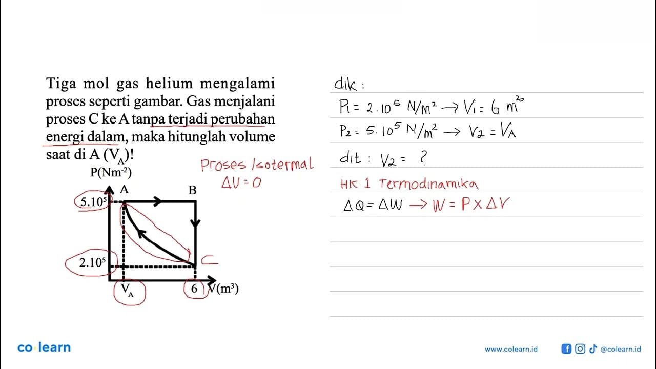 Tiga mol gas helium mengalami proses seperti gambar. Gas