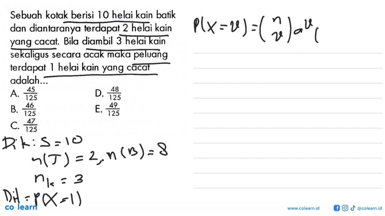 Sebuah kotak berisi 10 helai kain batik dan diantaranya