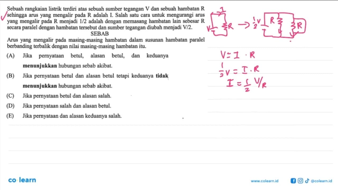 Sebuah rangkaian listrik terdiri atas sebuah sumber