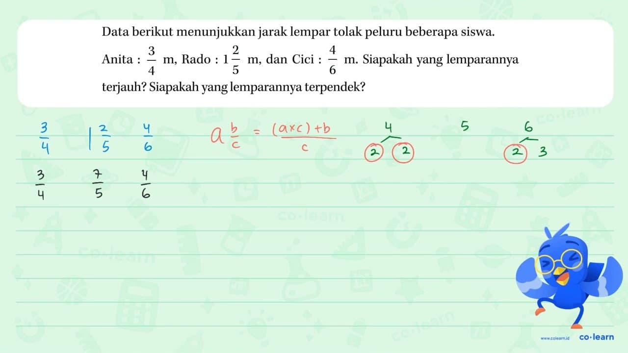 Data berikut menunjukkan jarak lempar tolak peluru beberapa