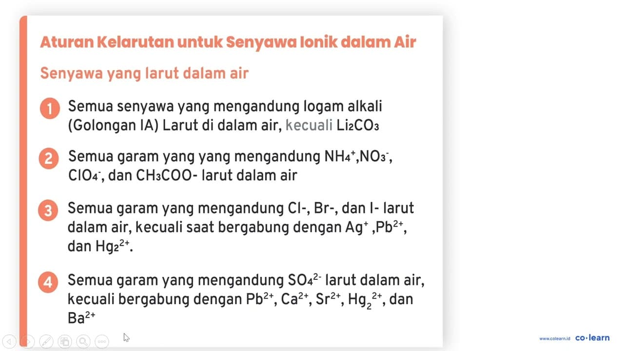 Diketahui tabel pengendapan senyawa alkali tanah sebagai