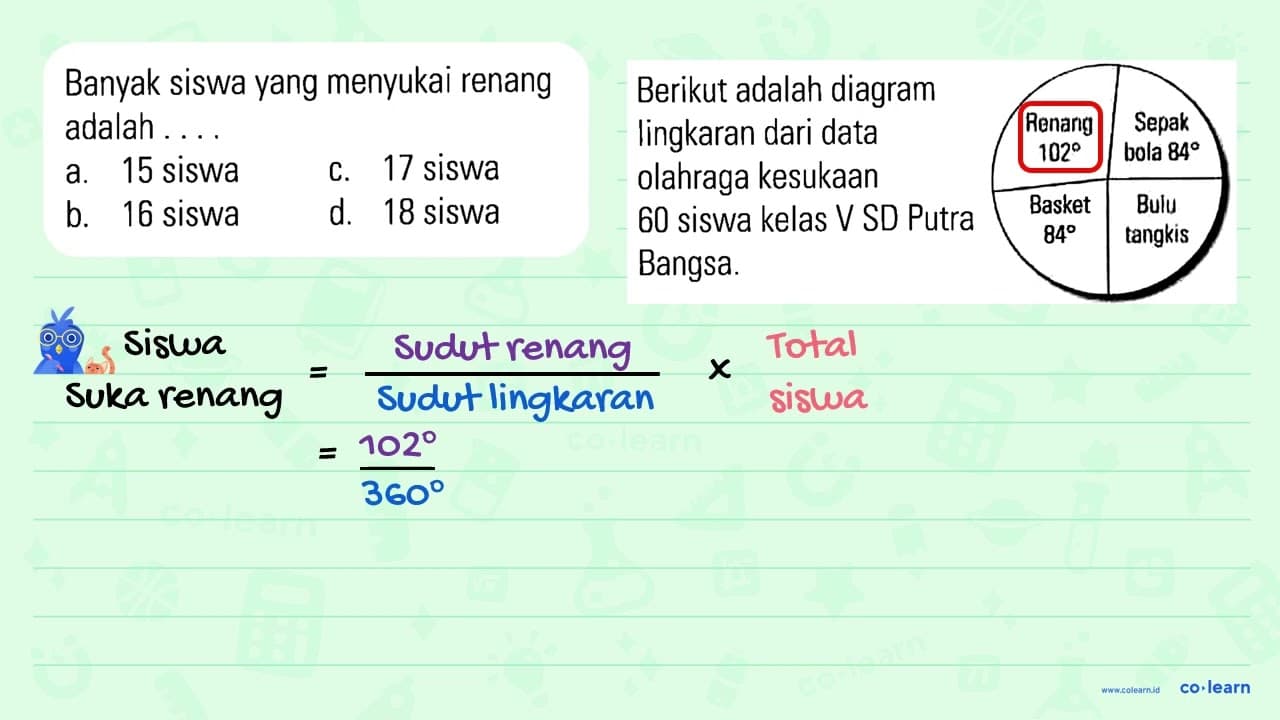 Banyak siswa yang menyukai renang adalah