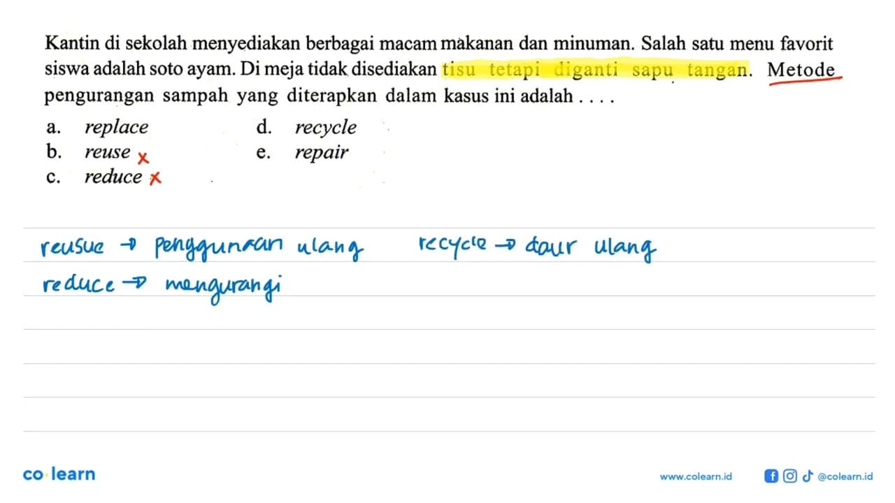 Kantin di sekolah menyediakan berbagai macam makanan dan