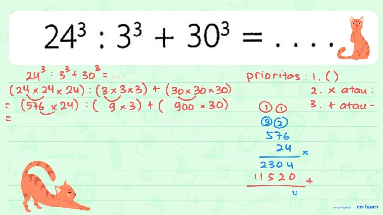 24^3 : 3^3 + 30^3 = ....