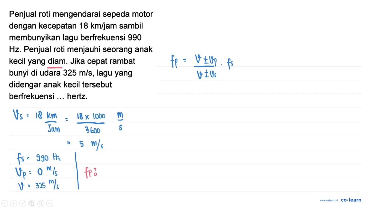 Penjual roti mengendarai sepeda motor dengan kecepatan 18