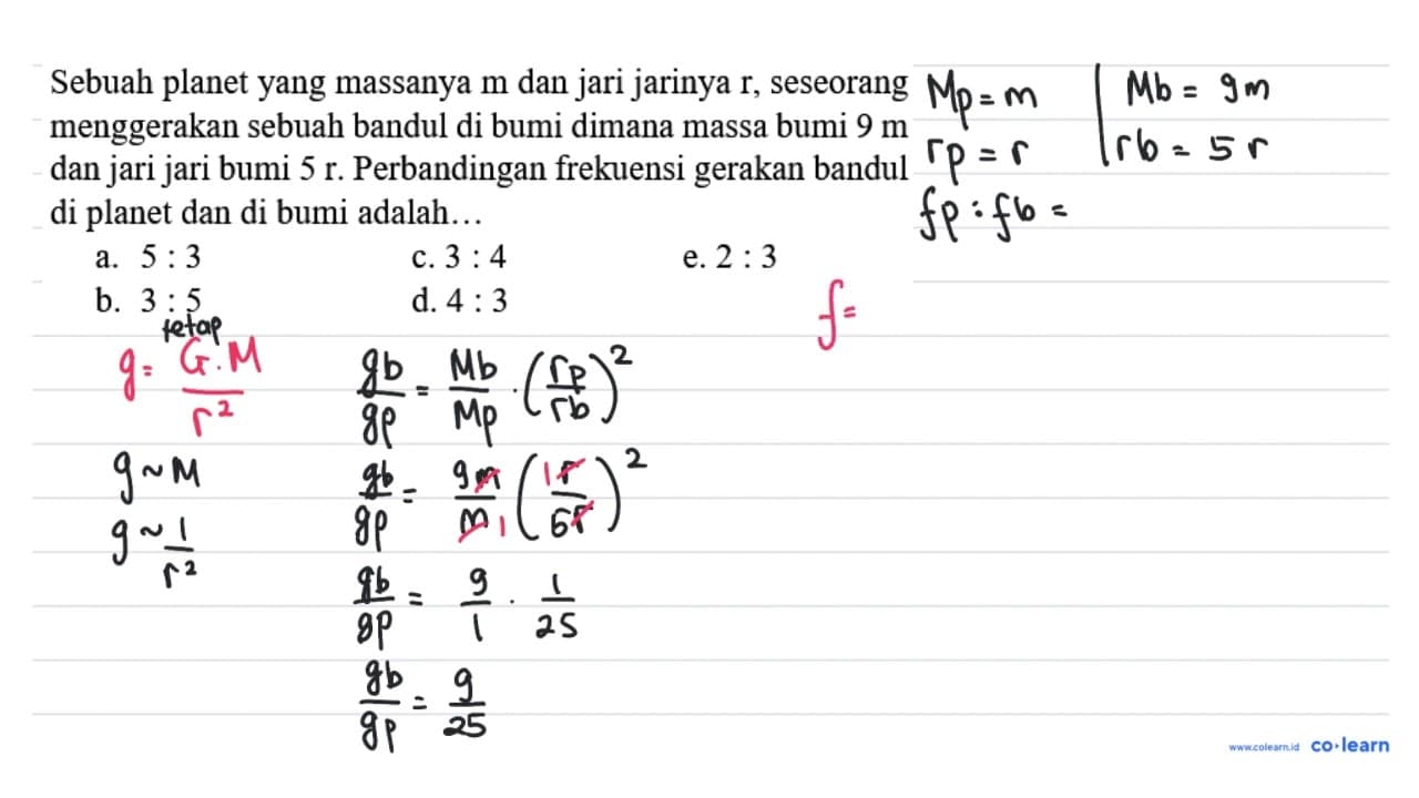 Sebuah planet yang massanya m dan jari jarinya r ,