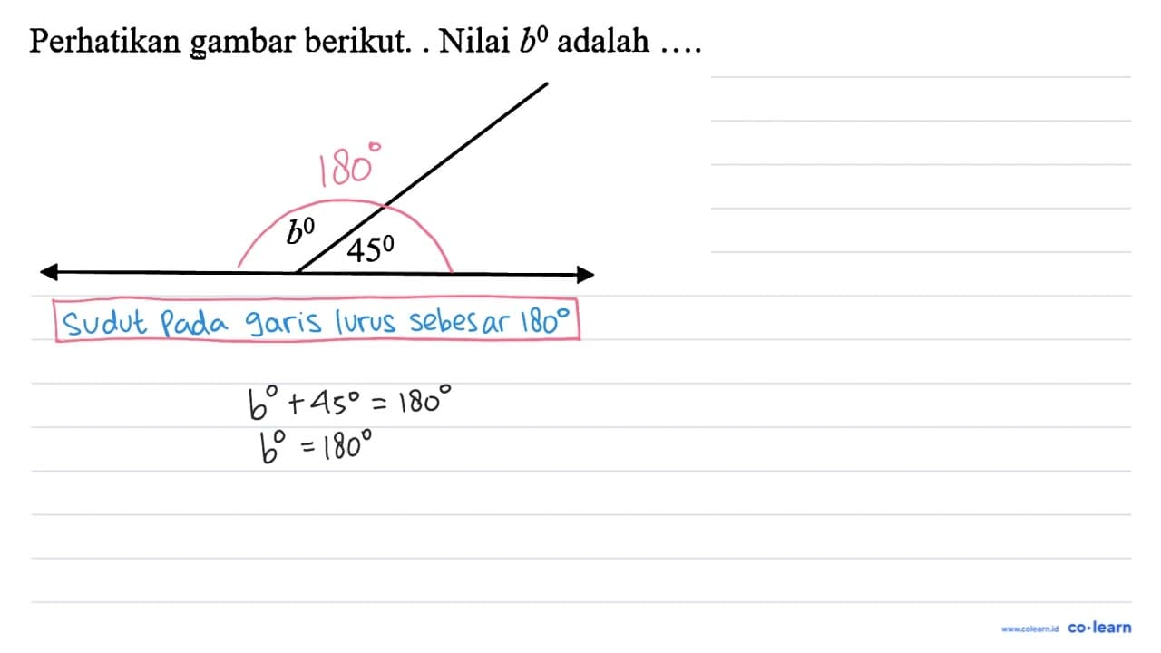 Perhatikan gambar berikut. . Nilai b^0 adalah .... b 45