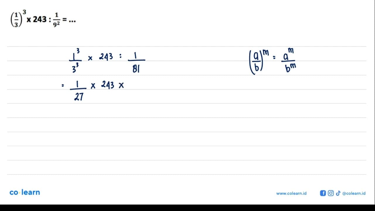 (1/3)^3x243:1/(9^2)=