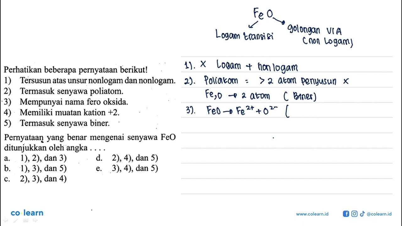 Perhatikan beberapa pernyataan berikut!1) Tersusun atas