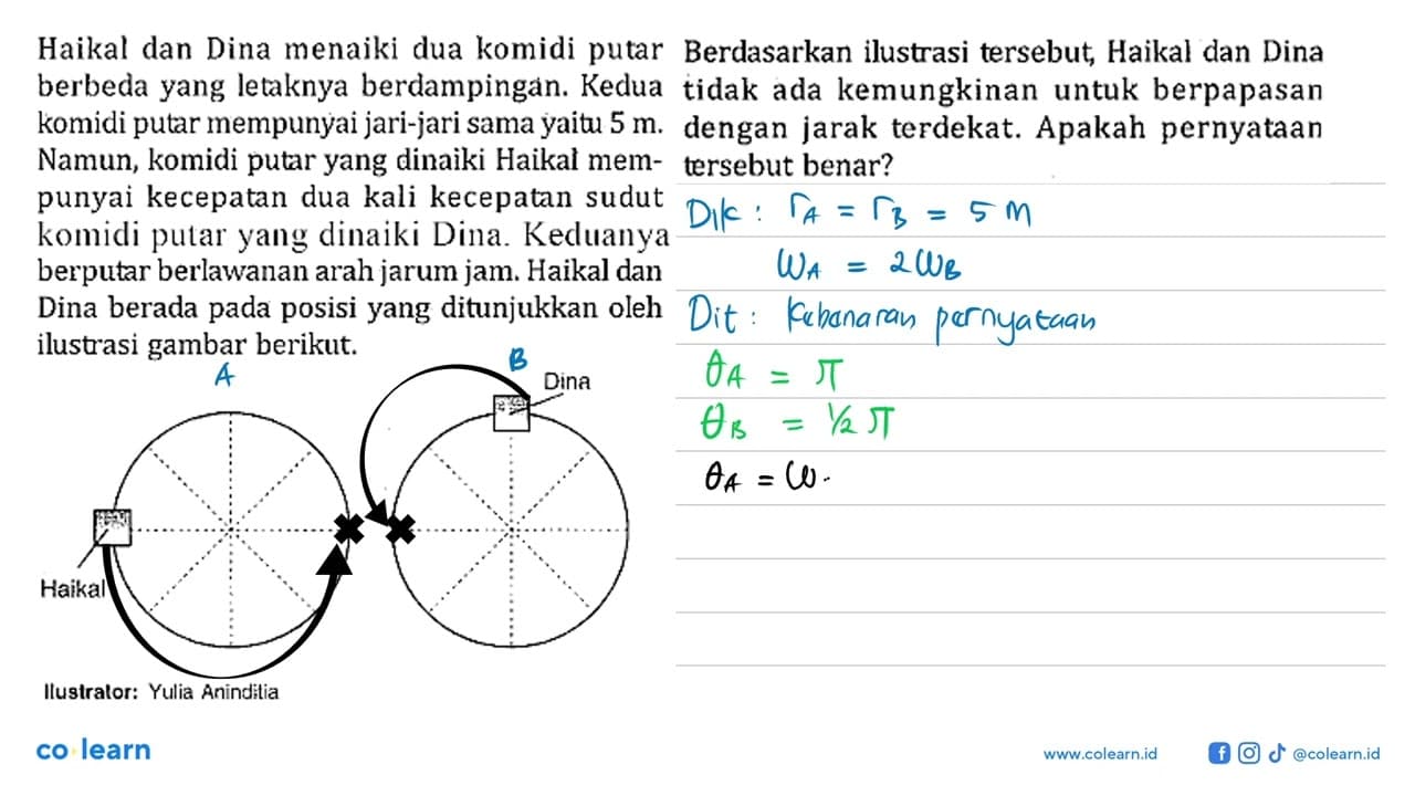 Haikal dan Dina menaiki dua komidi putar berbeda yang