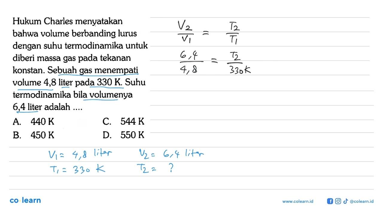 Hukum Charles menyatakan bahwa volume berbanding lurus