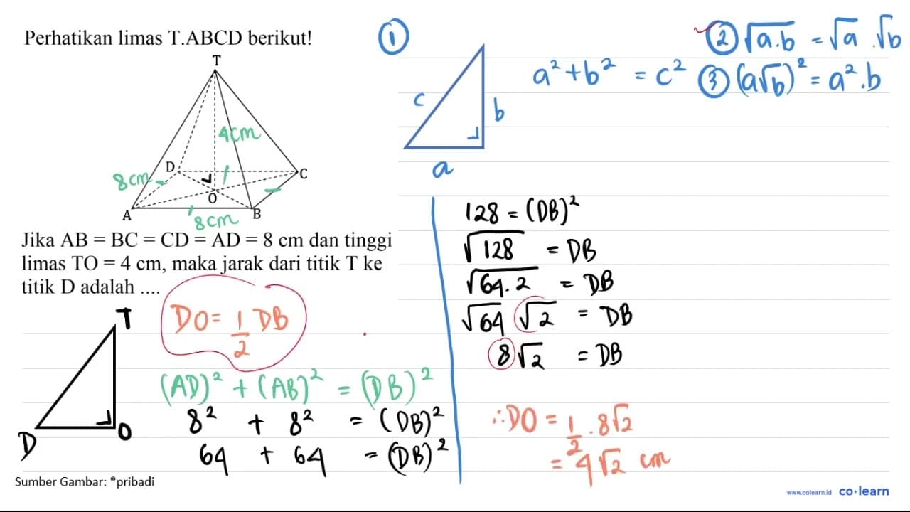 Perhatikan limas T.ABCD berikut!