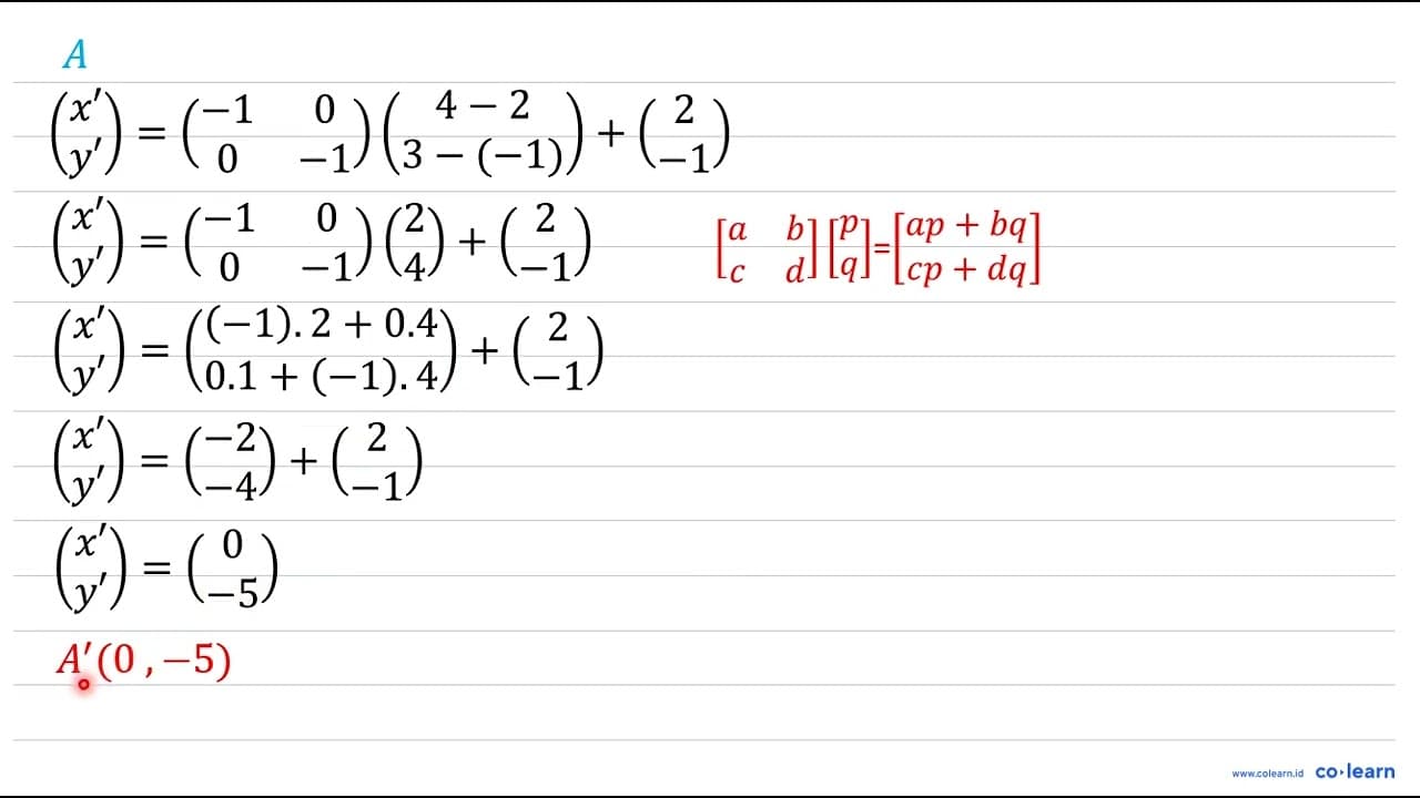 Segitiga A B C dengan dengan koordinat titik A(4,3),