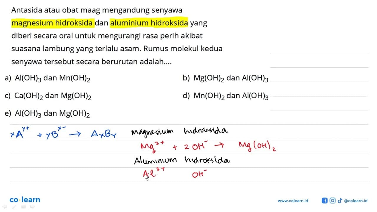 Antasida atau obat maag mengandung senyawa magnesium