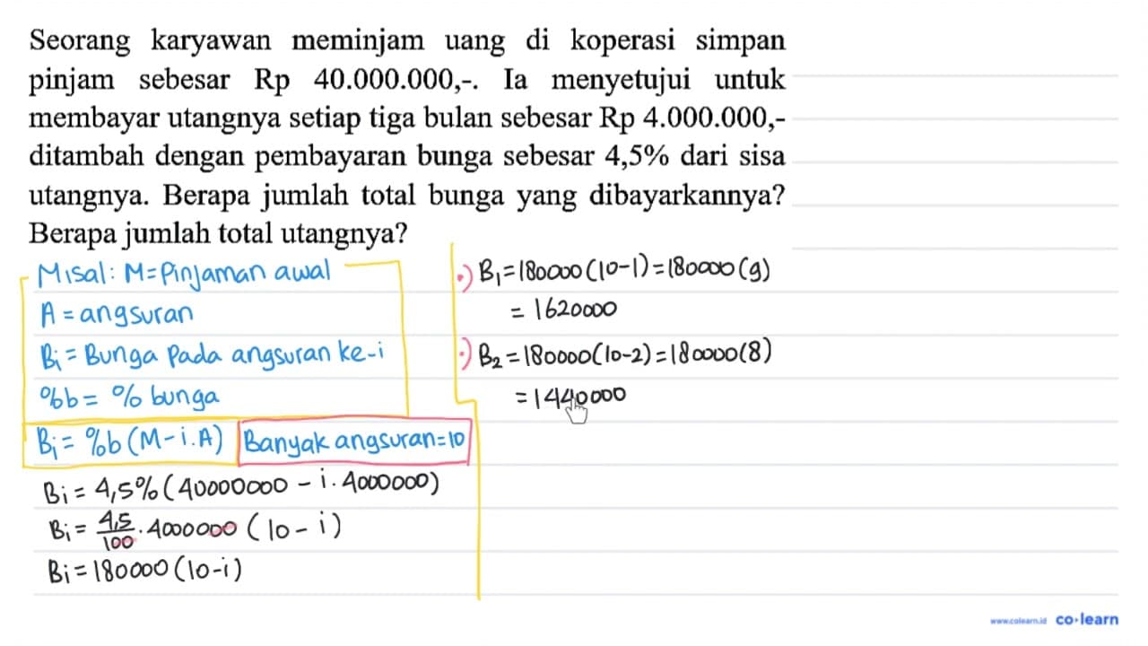 Seorang karyawan meminjam uang di koperasi simpan pinjam