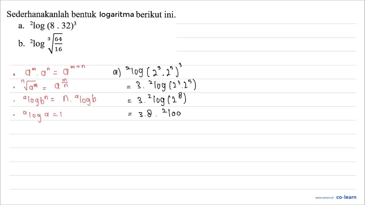 Sederhanakanlah bentuk algoritma berikut ini. a. { )^(2)