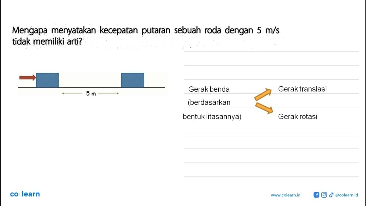 Mengapa menyatakan kecepatan putaran sebuah roda dengan 5