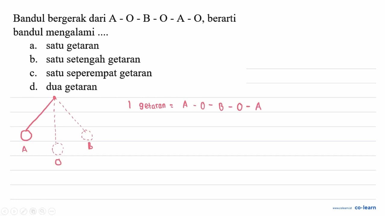 Bandul bergerak dari