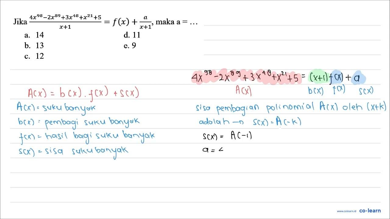 Jika (4 x^(98)-2 x^(89)+3