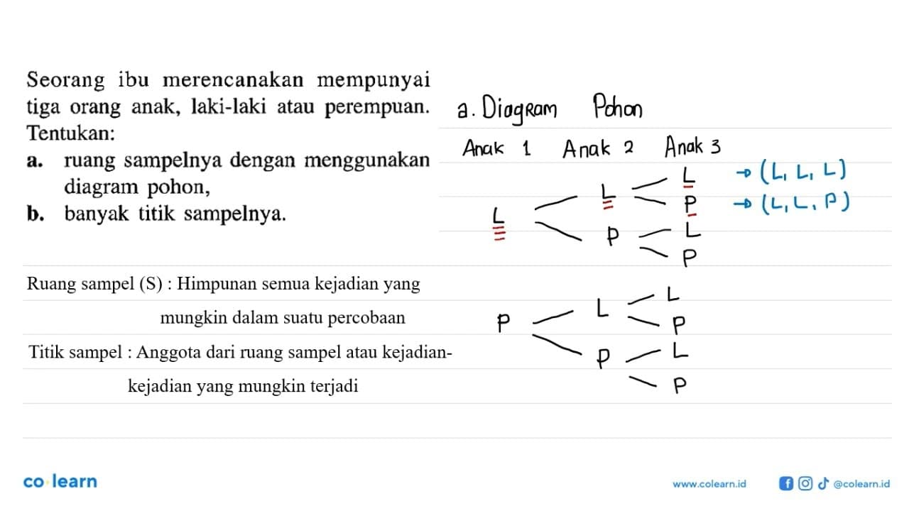 Seorang ibu merencanakan mempunyai tiga orang anak,