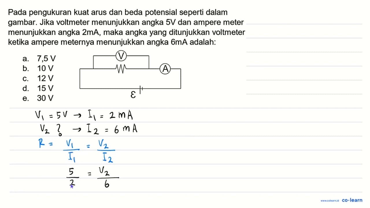 Pada pengukuran kuat arus dan beda potensial seperti dalam