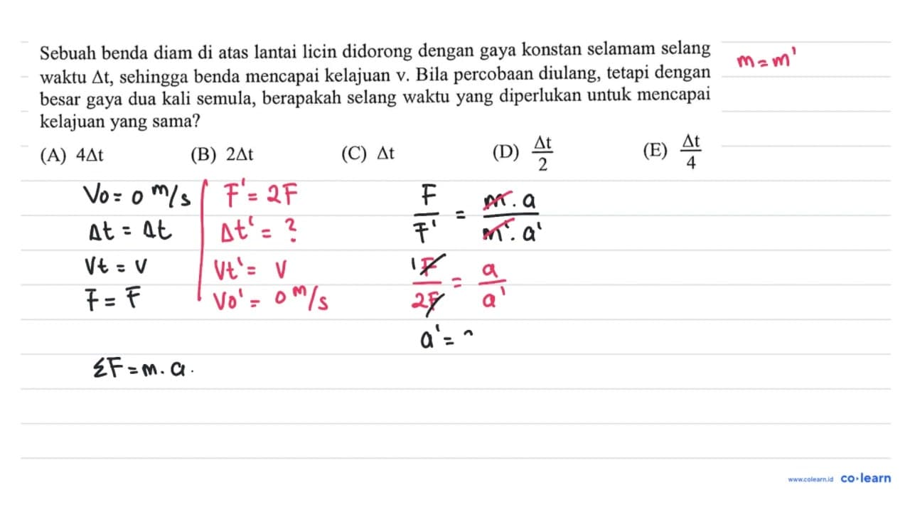 g=10 ms^-2 (kecuali me=9,1 x 10^(-31) kg ; 1 sma=931 MeV ;