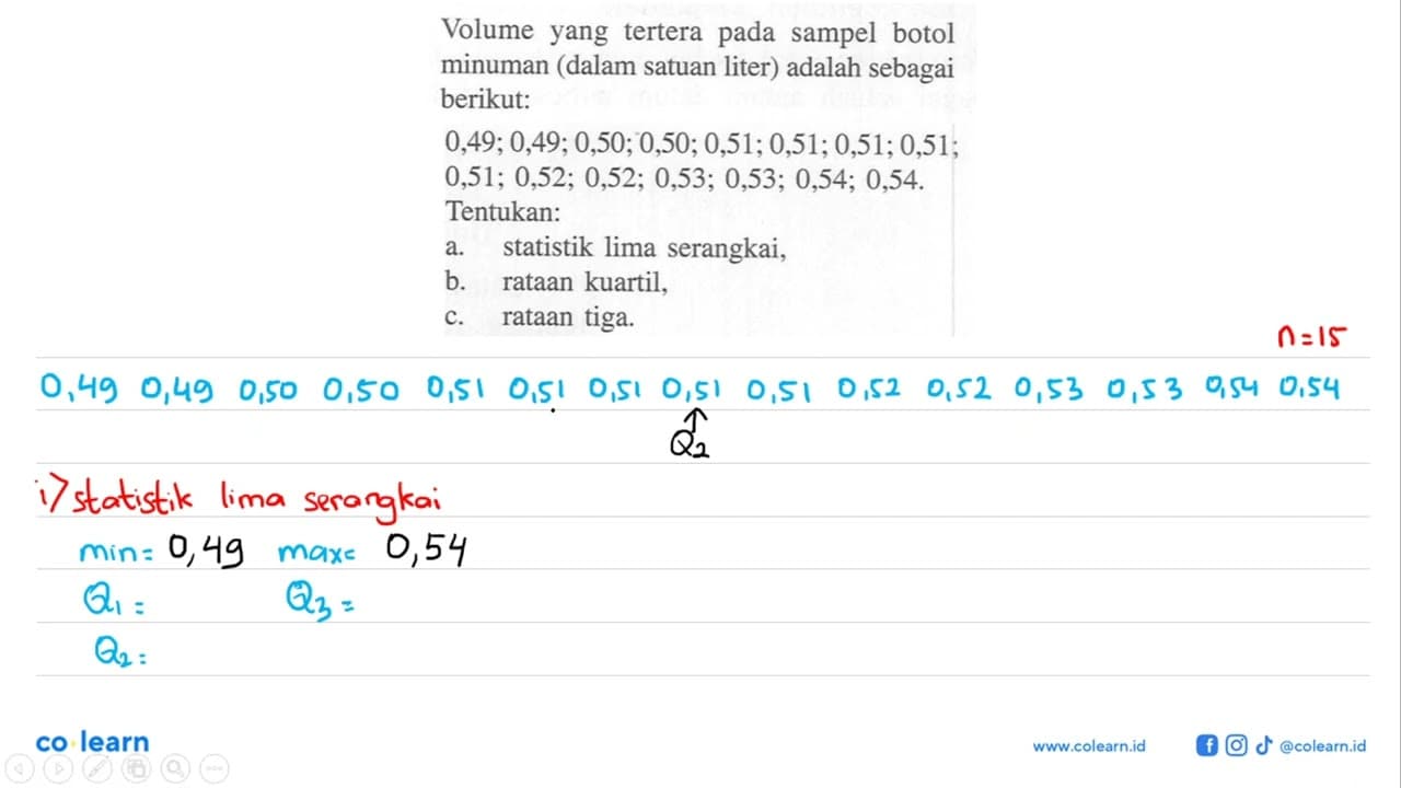 Volume yang tertera pada sampel botol minuman (dalam satuan