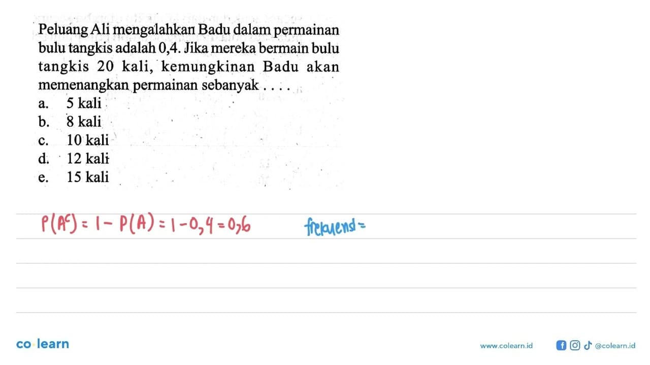 Peluang Ali mengalahkan Badu dalam permainan bulu tangkis