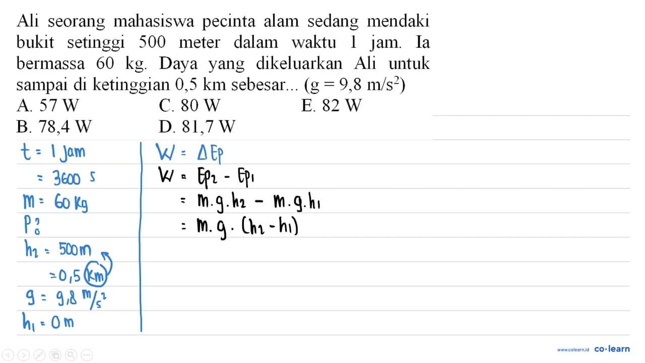 Ali seorang mahasiswa pecinta alam sedang mendaki bukit