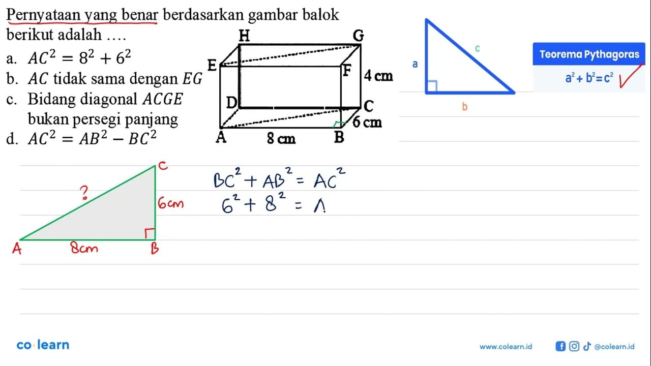 Pernyataan yang benar berdasarkan gambar balok berikut