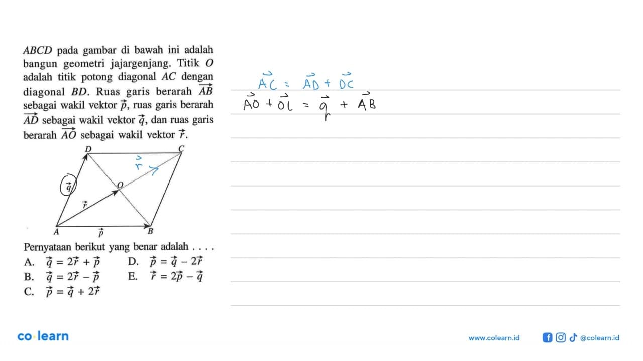 ABCD pada gambar di bawah ini adalah bangun geometri