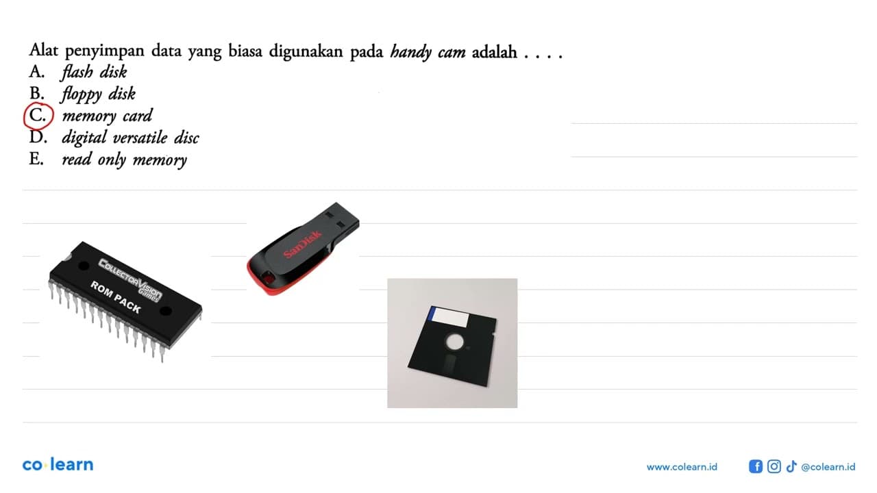 Alat penyimpan data yang biasa digunakan pada handy cam