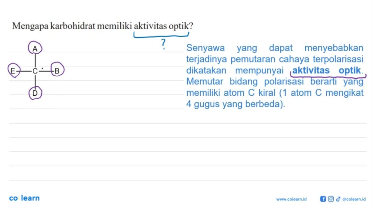 Mengapa karbohidrat memiliki aktivitas optik?