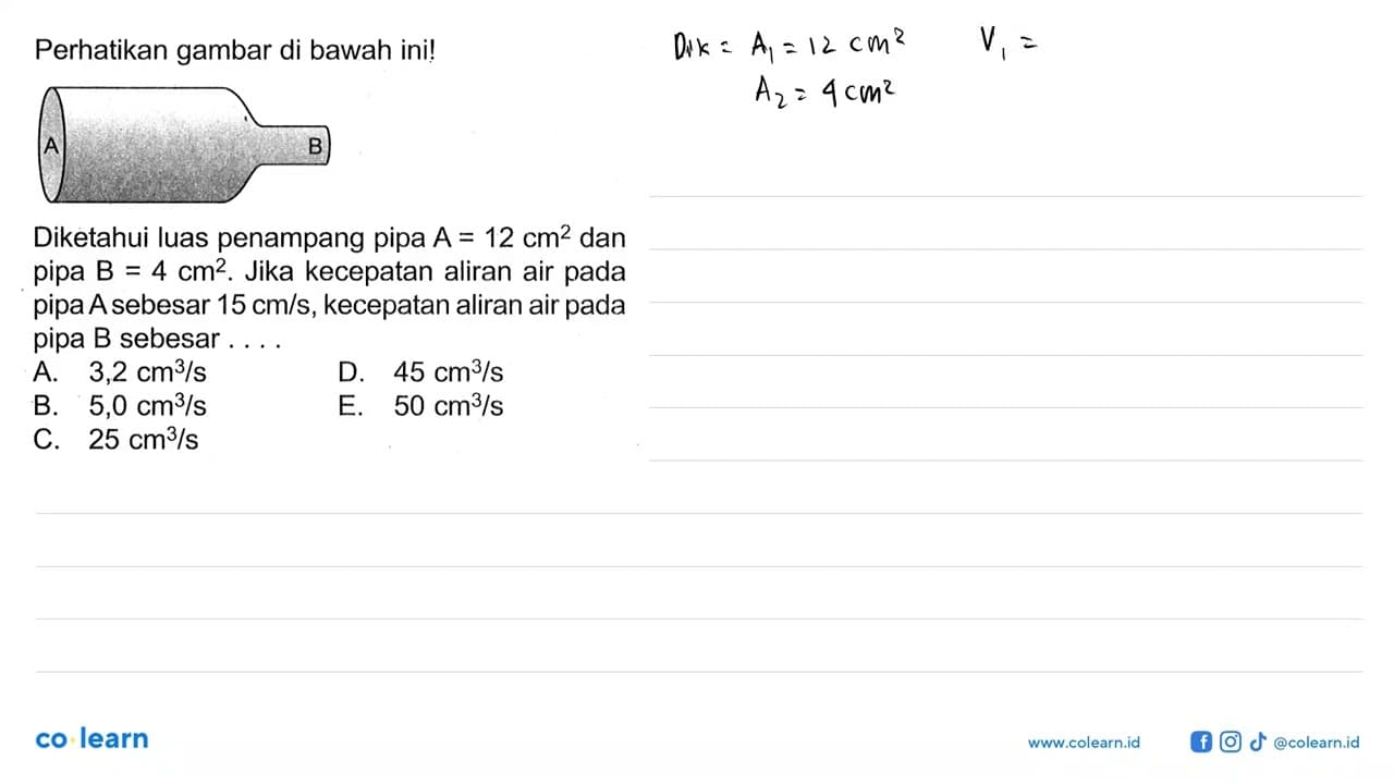 Perhatikan gambar di bawah ini! A B Diketahui luas