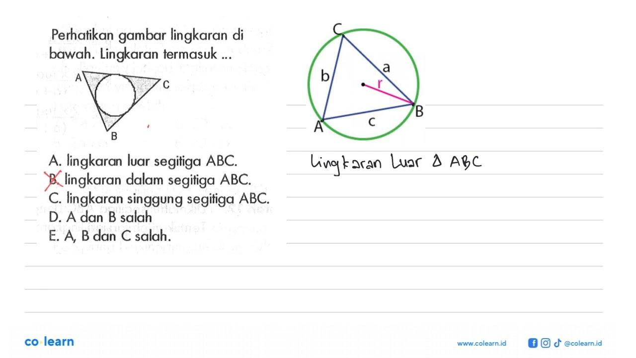 Perhatikan gambar lingkaran di bawah. Lingkaran