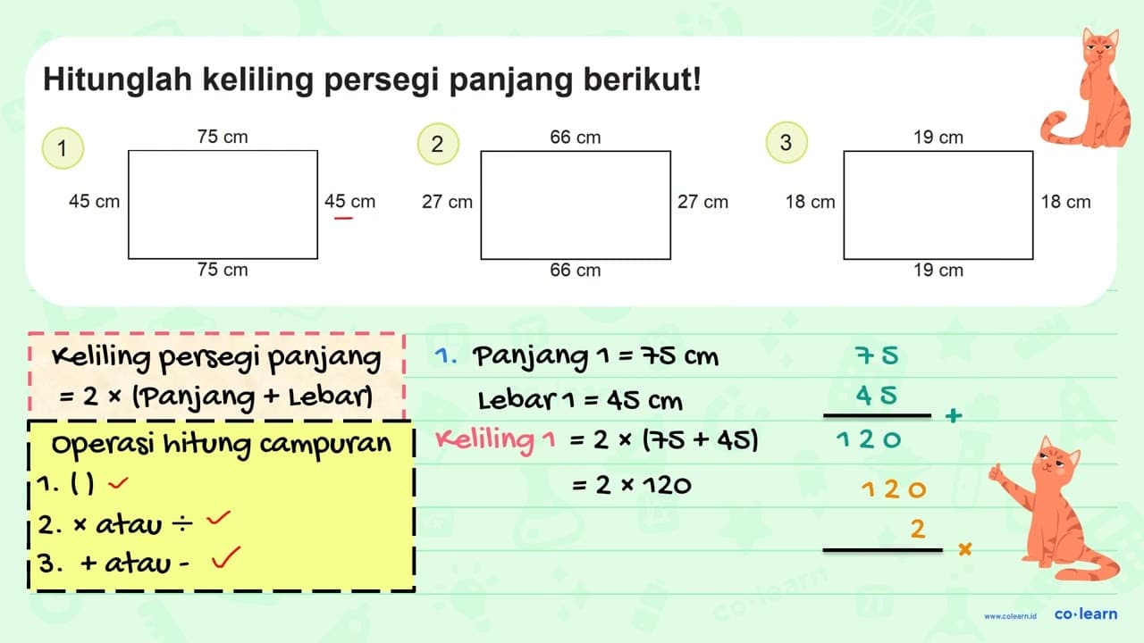 Hitunglah keliling persegi panjang berikut!