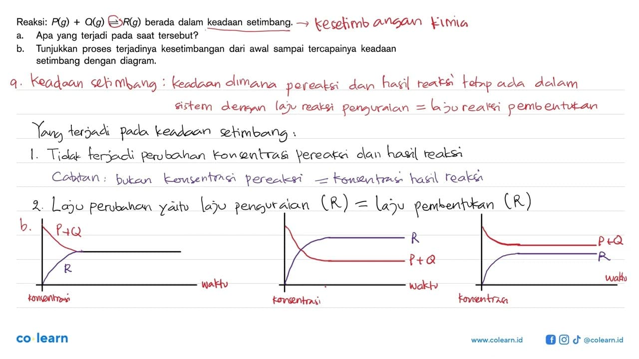 Reaksi: P(g) + Q(g) <=> R(g) berada dalam keadaan