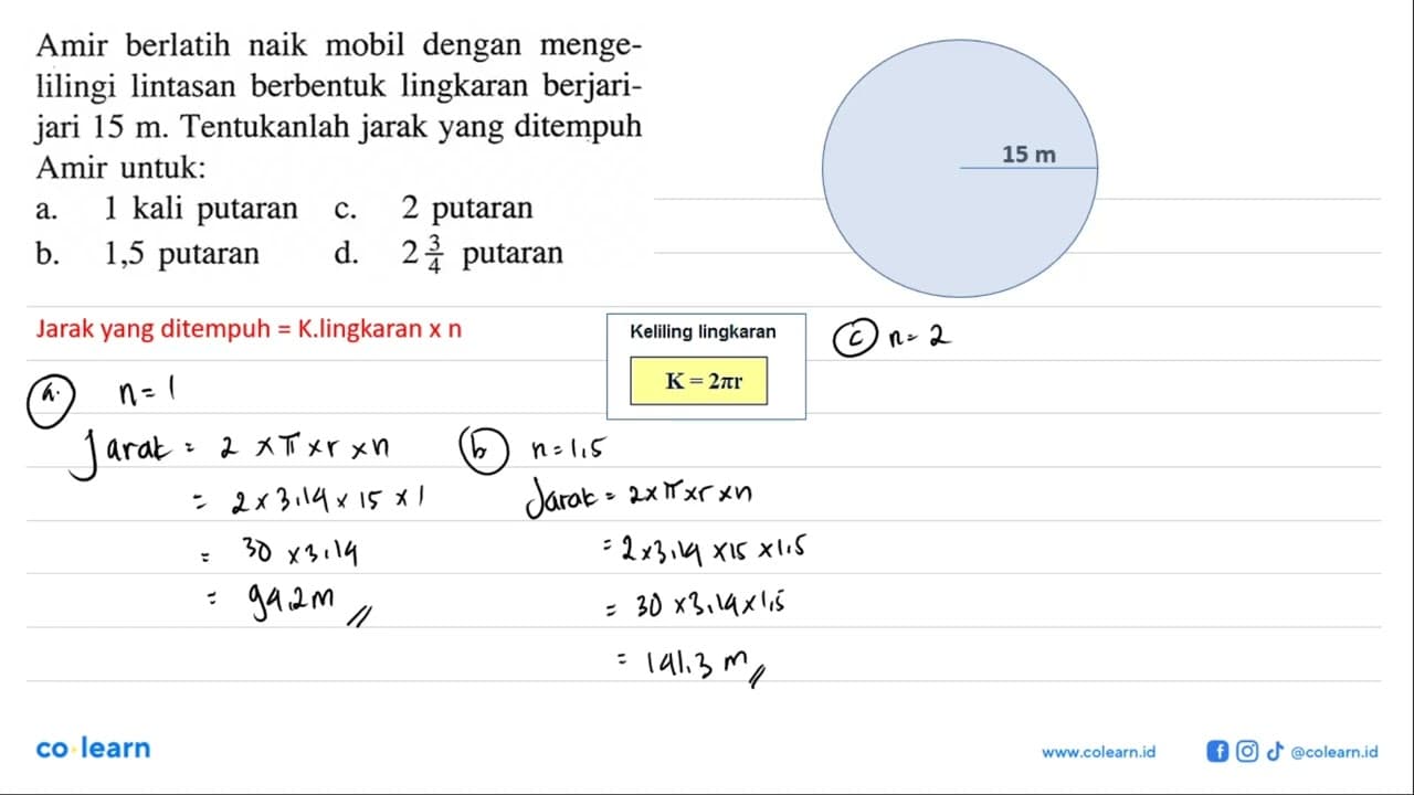 Amir berlatih naik mobil dengan mengelilingi lintasan