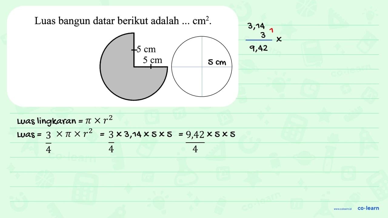 Luas bangun datar berikut adalah Cm2 5 cm 5 cm