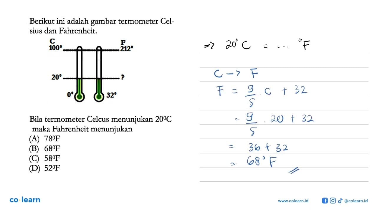 Berikut ini adalah gambar termometer Cel-sius dan