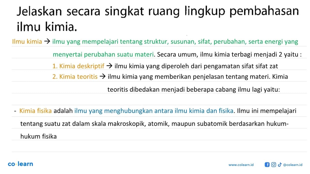 Jelaskan secara singkat ruang lingkup pembahasan ilmu