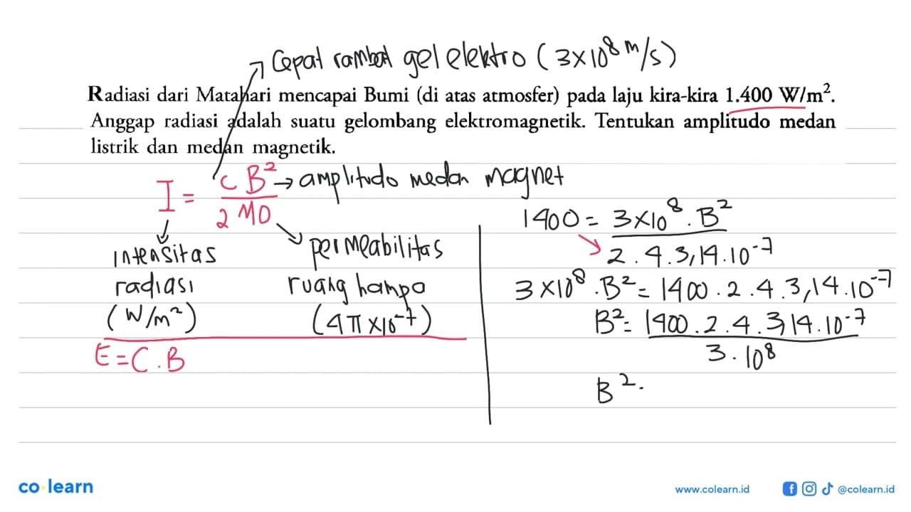 Radiasi dari Matahari mencapai Bumi (di atas atmosfer) pada