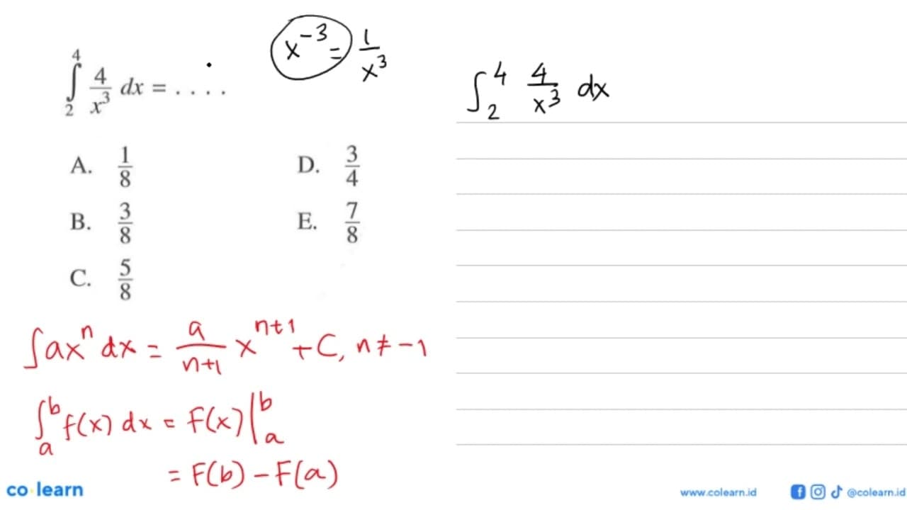 integral 2 4 4/x^3 dx=....