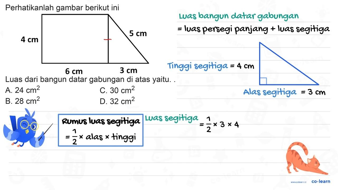 Perhatikanlah gambar berikut ini Luas dari bangun datar