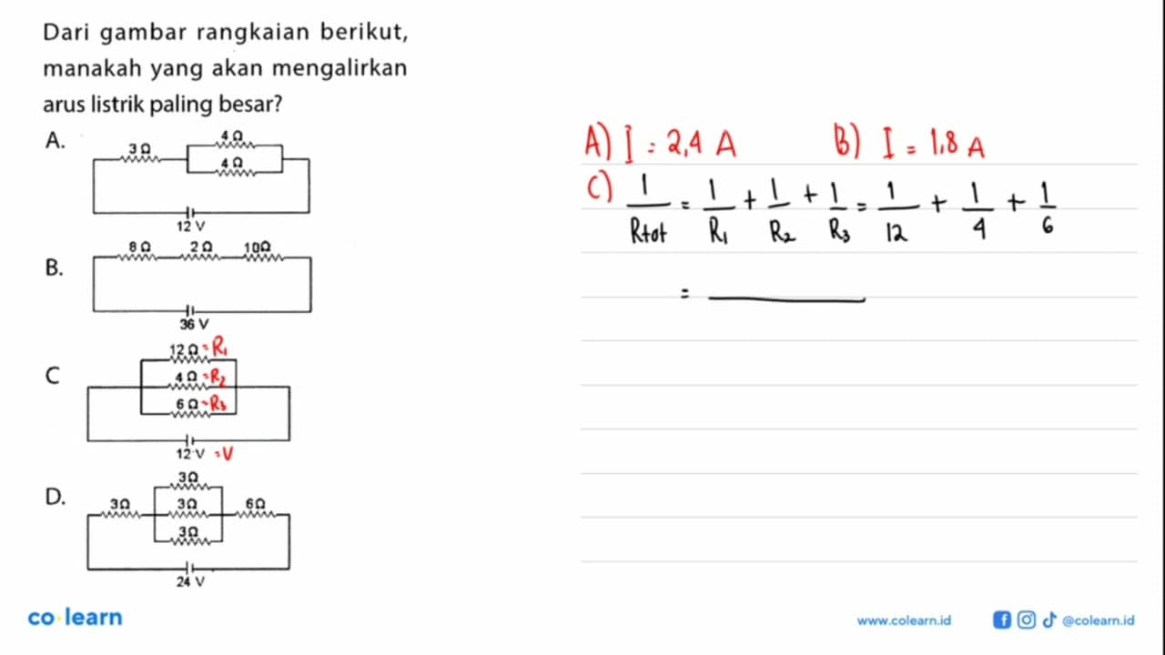 Dari gambar rangkaian berikut, manakah yang akan