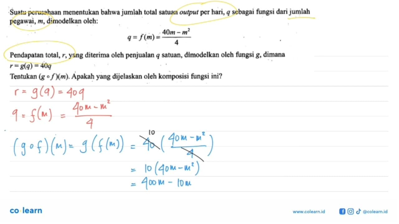 Suatu perusahaan menentukan bahwa jumlah total satuan