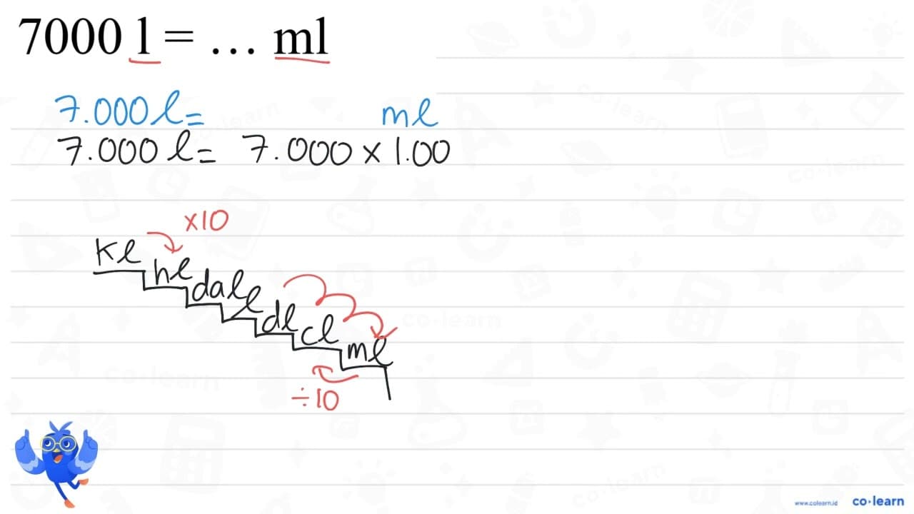 7000 l= ... ml