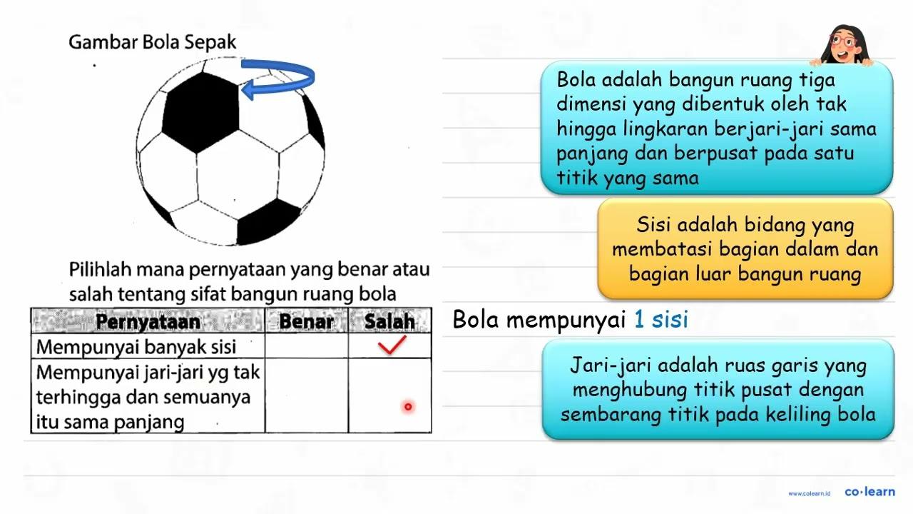 Gambar Bola Sepak Pilihlah mana pernyataan yang benar atau